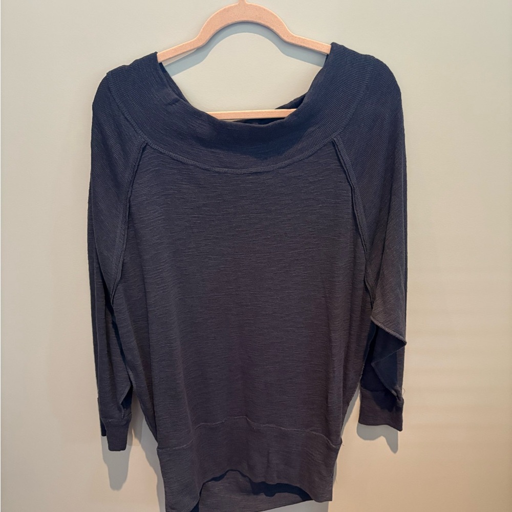 We The Free Blue OTS Top By Free People in Size M